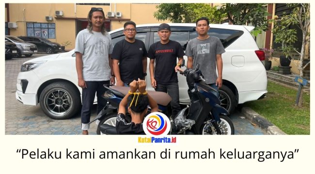 Polsek Sanga-Sanga bersama Tim Alligator Satreskrim Polres Kukar mengamankan pria berinisial NAS, terduga pelaku pencurian sepeda motor, di rumah keluarganya di Kelurahan Mangkurawang, Tenggarong, Selasa (11/8/2026). Foto: Polsek Sanga-Sanga.