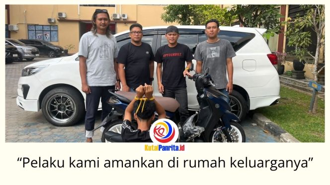 
 Polsek Sanga-Sanga bersama Tim Alligator Satreskrim Polres Kukar mengamankan pria berinisial NAS, terduga pelaku pencurian sepeda motor, di rumah keluarganya di Kelurahan Mangkurawang, Tenggarong, Selasa (11/8/2026). Foto: Polsek Sanga-Sanga.
