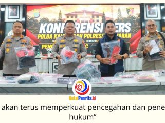 Polda Kaltim bersama jajaran memaparkan hasil pengungkapan 138 perkara 3C dalam konferensi pers di Polresta Samarinda, Kamis (13/8/2026). Upaya tersebut menjadi bagian dari penguatan penegakan hukum sekaligus menekan angka kejahatan konvensional di Kalimantan Timur. Foto: Humas Polresta Samarinda.