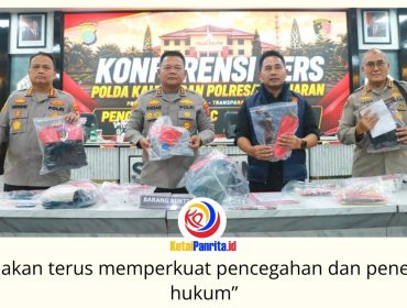 Polda Kaltim bersama jajaran memaparkan hasil pengungkapan 138 perkara 3C dalam konferensi pers di Polresta Samarinda, Kamis (13/8/2026). Upaya tersebut menjadi bagian dari penguatan penegakan hukum sekaligus menekan angka kejahatan konvensional di Kalimantan Timur. Foto: Humas Polresta Samarinda.