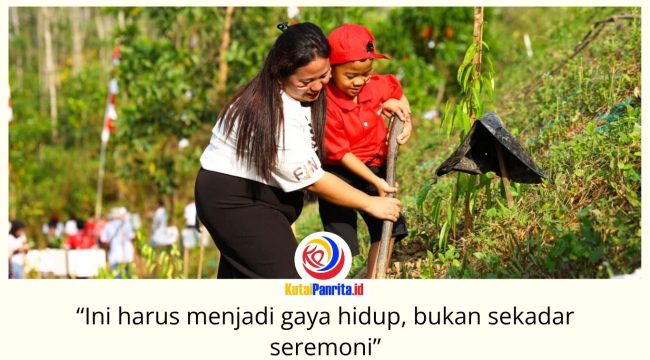 Penanaman 1.708 pohon bertema “Merdeka Bersama Alam” digelar di RTH DAS Sanggai, KIPP Nusantara, Sabtu (15/8/2026). Melibatkan 2.300 peserta, kegiatan menyambut HUT ke-81 RI ini berhasil mencatatkan rekor MURI. Foto: Humas Otorita IKN.