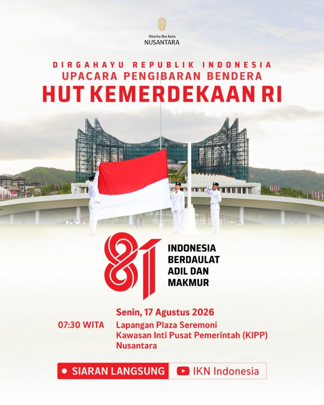 
 Otorita Ibu Kota Nusantara (IKN) menyiapkan berbagai rangkaian kegiatan untuk memeriahkan HUT ke-81 Kemerdekaan RI di KIPP Nusantara. Selain agenda kenegaraan, sejumlah kegiatan publik juga disiapkan untuk melibatkan masyarakat dalam semarak perayaan kemerdekaan. Foto: Humas Otorita IKN.