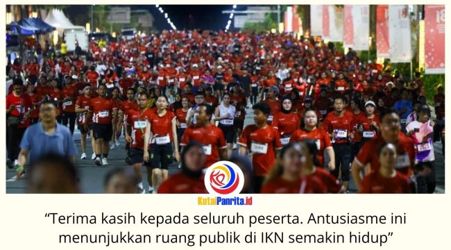 Rangkaian Merdeka Vaganza dan Merdeka Night Run 2026 di Plaza Ceremony KIPP Nusantara, Sabtu (15/8/2026) malam. Kegiatan ini memadukan olahraga lari, hiburan, UMKM lokal, serta layanan pemeriksaan kesehatan gratis. Foto: Humas Otorita Ibu Kota Nusantara.