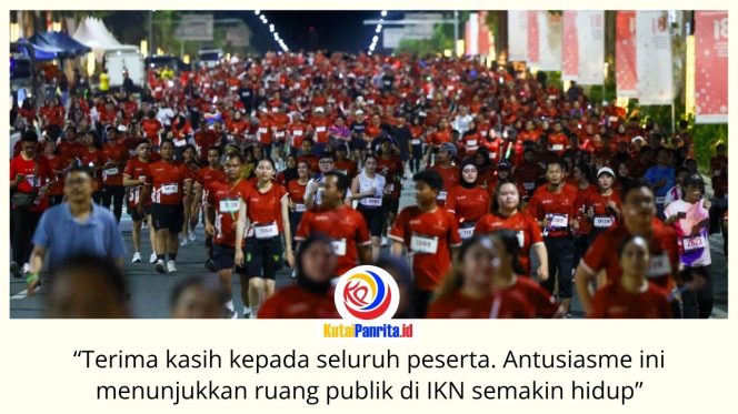 
 Rangkaian Merdeka Vaganza dan Merdeka Night Run 2026 di Plaza Ceremony KIPP Nusantara, Sabtu (15/8/2026) malam. Kegiatan ini memadukan olahraga lari, hiburan, UMKM lokal, serta layanan pemeriksaan kesehatan gratis. Foto: Humas Otorita Ibu Kota Nusantara.