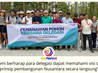 Rangkaian kunjungan Delegasi ICAPPS 2026 di Nusantara diawali dengan kunjungan ke Kantor Balai Kota Otorita IKN, dilanjutkan Panel Expert Discussion, dan ditutup dengan penanaman jejak hijau sebagai bagian dari komitmen terhadap pembangunan berkelanjutan. Foto: Humas Otorita Ibu Kota Nusantara.
