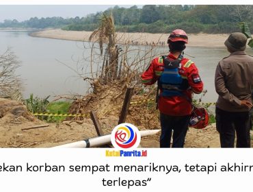 Karyawan PT EAS, Marupa (49), tenggelam di Sungai Belayan, Desa Long Lalang, Kecamatan Tabang, Kutai Kartanegara, Jumat (4/9/2026). Diduga kelelahan saat menyeberang, korban hingga kini masih dalam pencarian tim gabungan menggunakan perahu ketinting, perahu karet, dan peralatan lainnya.
