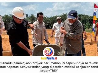 Koperasi Senyiur Indah bersama PT REA Kaltim Plantations dan PT Kutai Mitra Sejahtera membangun 42 unit rumah karyawan di Kemunting Estate, Kutai Kartanegara. Pembangunan ditandai peletakan batu pertama pada 8 Agustus 2026 sebagai upaya meningkatkan kesejahteraan dan menyediakan hunian yang lebih layak bagi karyawan plasma. Foto: REA Kaltim Plantations.