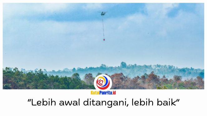 
 Otorita IKN bersama BNPB, TNI AU, BMKG, dan mitra terkait mempercepat penanganan karhutla di wilayah delineasi IKN melalui operasi water bombing. Pemadaman menggunakan helikopter Caracal H225M TNI AU yang diberangkatkan dari Lanud Dhomber, Balikpapan, Sabtu (5/9/2026). Foto: Humas Otorita IKN.