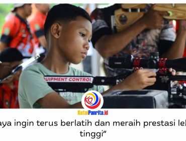 Muhammad Gavin Al Miszha saat mengikuti salah satu kejuaraan menembak. Dengan tenang, ia membidik sasaran sebelum melepaskan tembakan. Foto Dok: Predi Ariyanto.