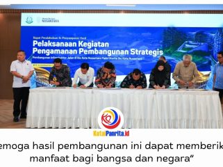 Otorita IKN menerima persetujuan PPS untuk tiga paket pekerjaan jalan TA 2026–2027, sekaligus hasil Exit Meeting tujuh paket peningkatan jalan KIPP 1B–1C Tahun 2025 yang telah rampung 100 persen. Foto: Humas Otorita IKN.