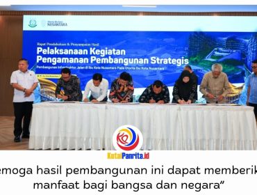 Otorita IKN menerima persetujuan PPS untuk tiga paket pekerjaan jalan TA 2026–2027, sekaligus hasil Exit Meeting tujuh paket peningkatan jalan KIPP 1B–1C Tahun 2025 yang telah rampung 100 persen. Foto: Humas Otorita IKN.