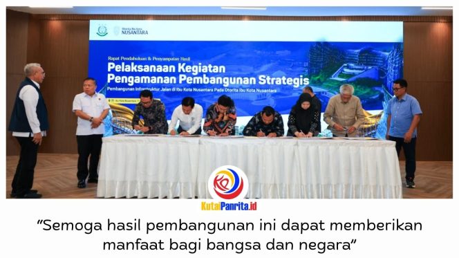 
 Otorita IKN menerima persetujuan PPS untuk tiga paket pekerjaan jalan TA 2026–2027, sekaligus hasil Exit Meeting tujuh paket peningkatan jalan KIPP 1B–1C Tahun 2025 yang telah rampung 100 persen. Foto: Humas Otorita IKN.