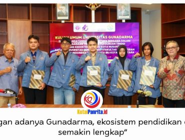 Kepala Otorita IKN Basuki Hadimuljono menyambut mahasiswa angkatan pertama Universitas Gunadarma IKN dalam kuliah umum di Gedung N1 Universitas Gunadarma IKN, Senin (28/9/2026). Foto: Humas Otorita IKN.