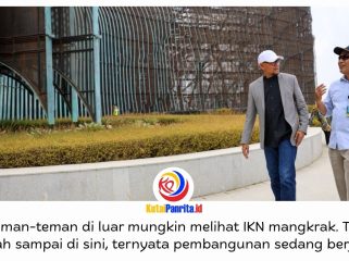 Hakim Agung Mahkamah Agung RI YM Sugeng Sutrisno, YM Ennid Hasannudin, dan YM Lulik Tri Cahyaningrum bersama jajaran meninjau langsung perkembangan pembangunan Ibu Kota Nusantara (IKN), Rabu (30/9/2026). Foto: Humas Otorita IKN.