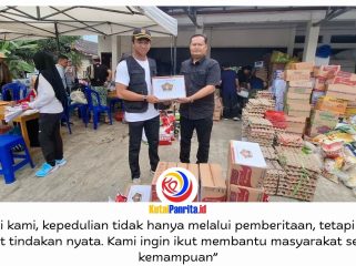 PWI Kukar menyalurkan bantuan sembako kepada warga terdampak kebakaran di kawasan Danau Aji, Tenggarong, Jumat (9/10/2026), sebagai bentuk kepedulian dan solidaritas untuk meringankan beban para korban. Foto: PWI Kukar.