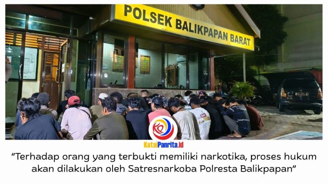 
 Ditresnarkoba Polda Kaltim bersama Polresta Balikpapan menggerebek kawasan Kampung Narkoba di Gunung Bugis, Balikpapan Barat, Jumat (9/10/2026) malam. Dalam operasi tersebut, 48 orang dinyatakan positif menggunakan narkotika dan dua orang kedapatan membawa sabu. Foto: M Hilmansyah.