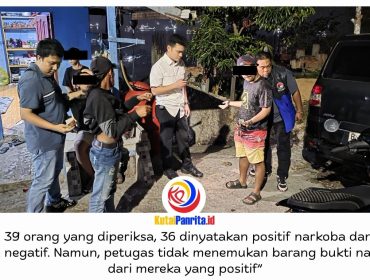Aparat gabungan Polda Kaltim dan Polresta Balikpapan menggelar Operasi Sarang Narkoba di Gunung Bugis, Balikpapan Tengah, Rabu (14/10/2026) malam. Dari 39 orang yang diperiksa, 36 dinyatakan positif narkoba dan diarahkan menjalani rehabilitasi setelah petugas tidak menemukan barang bukti narkotika.
